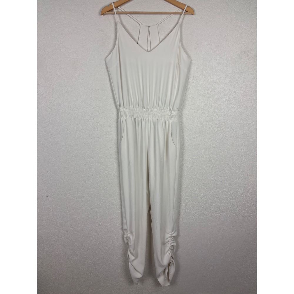 Revolve Amanda Uprichard Womens Lowell Jumpsuit Sz Small Ivory Minimalist Resort - Picture 3 of 11